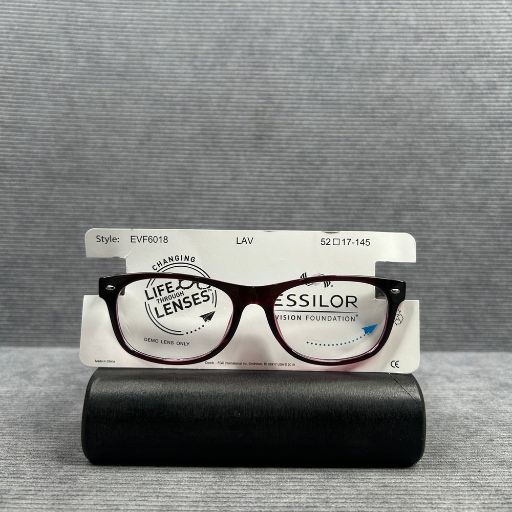 Essilor EVF6018 Y2K Lavender Rectangular Eyeglass Frames 52-17-145